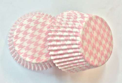 Pink Houndsooth Cupcake Papers (250 pk) - Click Image to Close